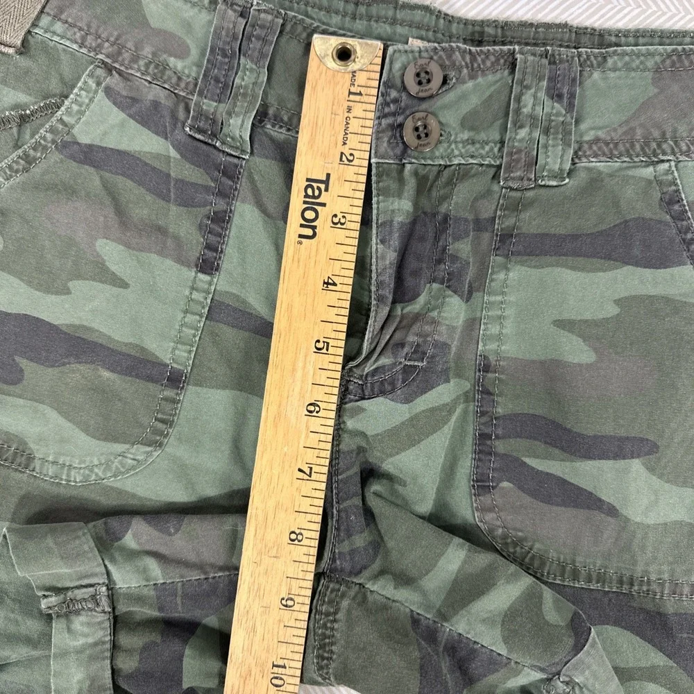 Earl Jean Camo Womens 4 Shorts ‎ Roll Tab Hem 100% cotton Lightweight Casual